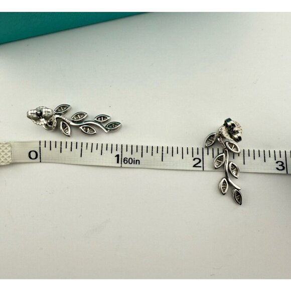 Tiffany & Co. Garland Leaf Diamond Earrings Platinum 1" Drop Dangle Rare - Picture 2 of 8